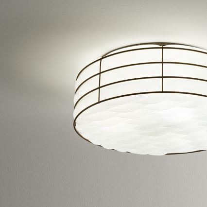 SIRU - Plafonnier TAMIS 3xE14/40W/230V noir/blanc Verre vénitien