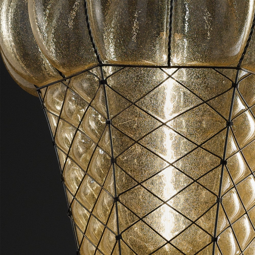 SIRU - Suspension chaîne BABÀ 1xE27/60W/230V d. 30 cm beige/marron Verre vénitien