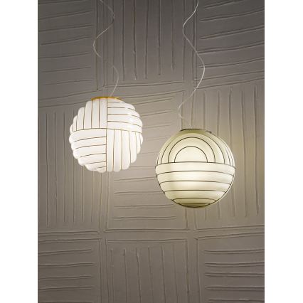 SIRU - Suspension filaire CARTESIO 1xE27/60W/230V doré/blanc Venetian verre