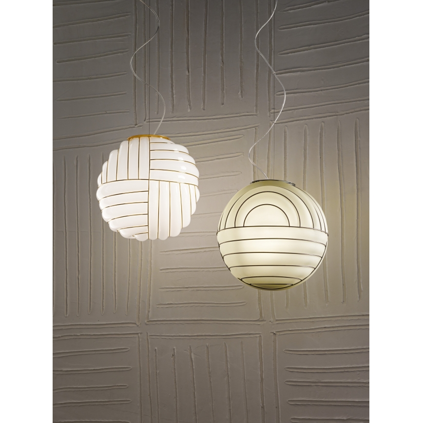 SIRU - Suspension filaire CARTESIO 1xE27/60W/230V doré/blanc Venetian verre