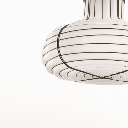 SIRU - Suspension filaire CHAPEAU 2xE14/40W/230V chrome mat/blanc Verre vénitien