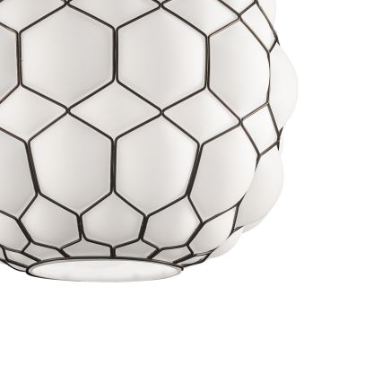 SIRU - Suspension filaire GALAPAGOS 1xE27/60W/230V noir/blanc Verre vénitien