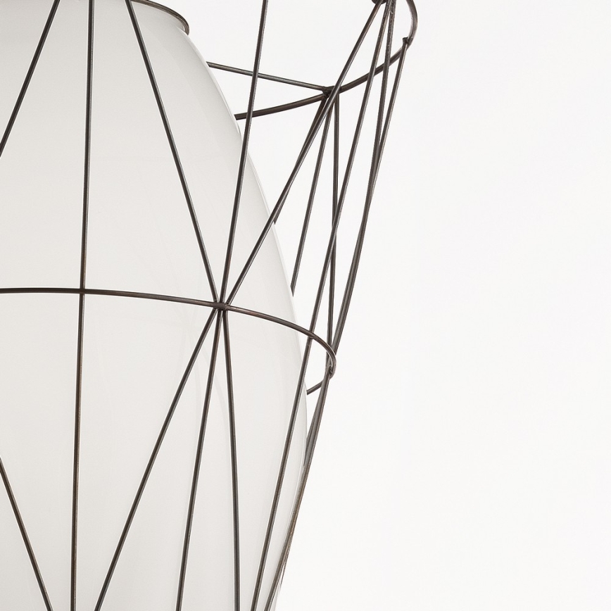 SIRU - Suspension filaire SEGNI 1xE27/60W/230V noir/blanc Verre vénitien