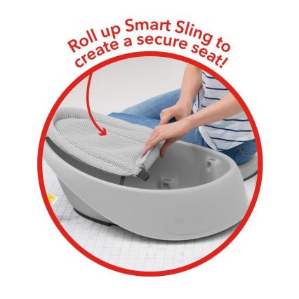 Skip Hop - Baignoire pour bébé avec coussin ergonomique MOBY 3 gris