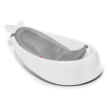 Skip Hop - Baignoire pour bébé avec tapis ergonomique MOBY 3 blanc