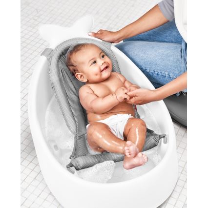 Skip Hop - Baignoire pour bébé avec tapis ergonomique MOBY 3 blanc