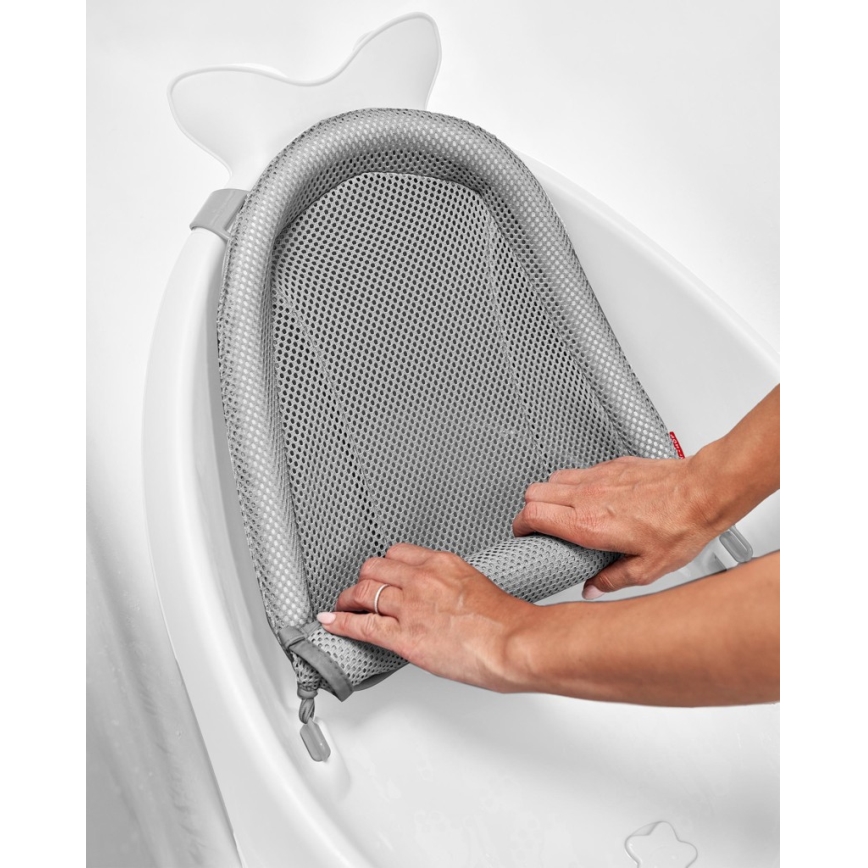 Skip Hop - Baignoire pour bébé avec tapis ergonomique MOBY 3 blanc