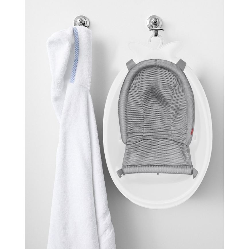 Skip Hop - Baignoire pour bébé avec tapis ergonomique MOBY 3 blanc
