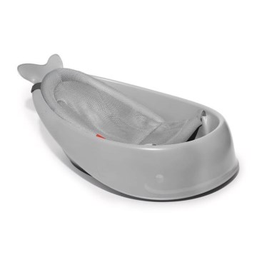 Skip Hop - Baignoire pour bébé avec tapis ergonomique MOBY 3 gris
