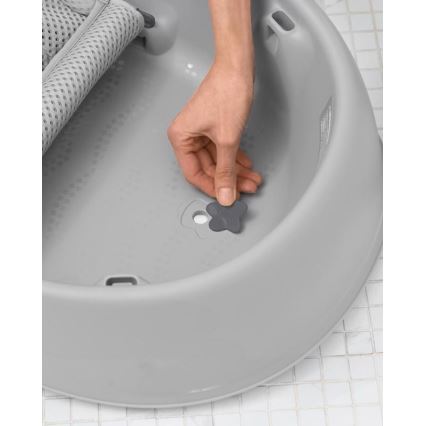 Skip Hop - Baignoire pour bébé avec tapis ergonomique MOBY 3 gris