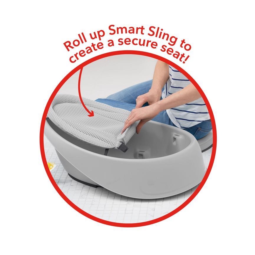 Skip Hop - Baignoire pour bébé avec tapis ergonomique MOBY 3 gris