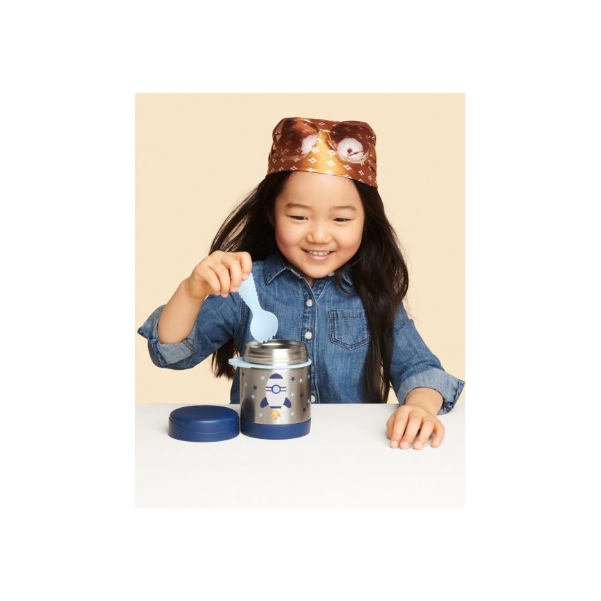 Skip Hop - Récipient alimentaire thermique avec cuillère/fourchette SPARK STYLE 325 ml fusée spatiale