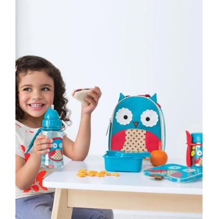Skip Hop - Thermos alimentaire ZOO 325 ml avec cuillère/fourchette au motif hibou