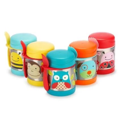 Skip Hop - Thermos alimentaire ZOO 325 ml avec cuillère/fourchette au motif hibou
