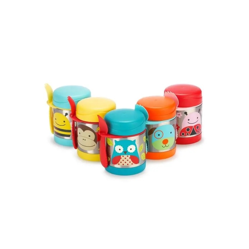 Skip Hop - Thermos alimentaire ZOO 325 ml avec cuillère/fourchette au motif hibou