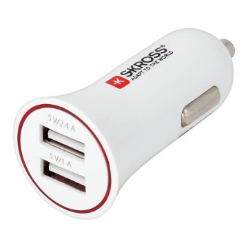 SKROSS - Chargeur pour voiture 2xUSB/3400mA/12-24V/5V