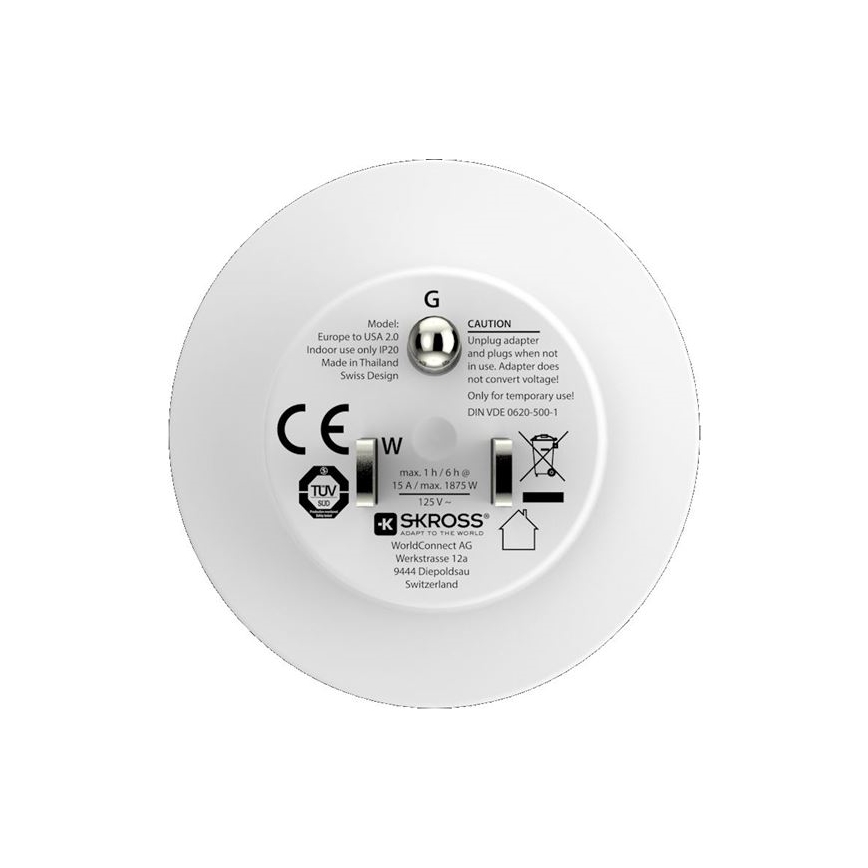 SKROSS - Adaptateur de voyage USA 15A