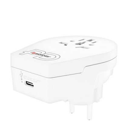 Adaptateur de voyage Europe USB C20PD pour voyageurs étrangers en République tchèque — USB‑C 20W, prise type E/F