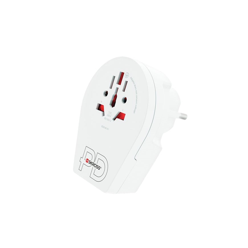 Adaptateur de voyage Europe USB C20PD pour voyageurs étrangers en République tchèque — USB‑C 20W, prise type E/F