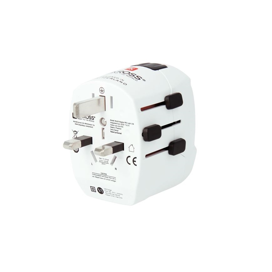Adaptateur de voyage PRO Light USB AC45PD - Monde, UK+USA+AUS/CN USB A+C 45W
