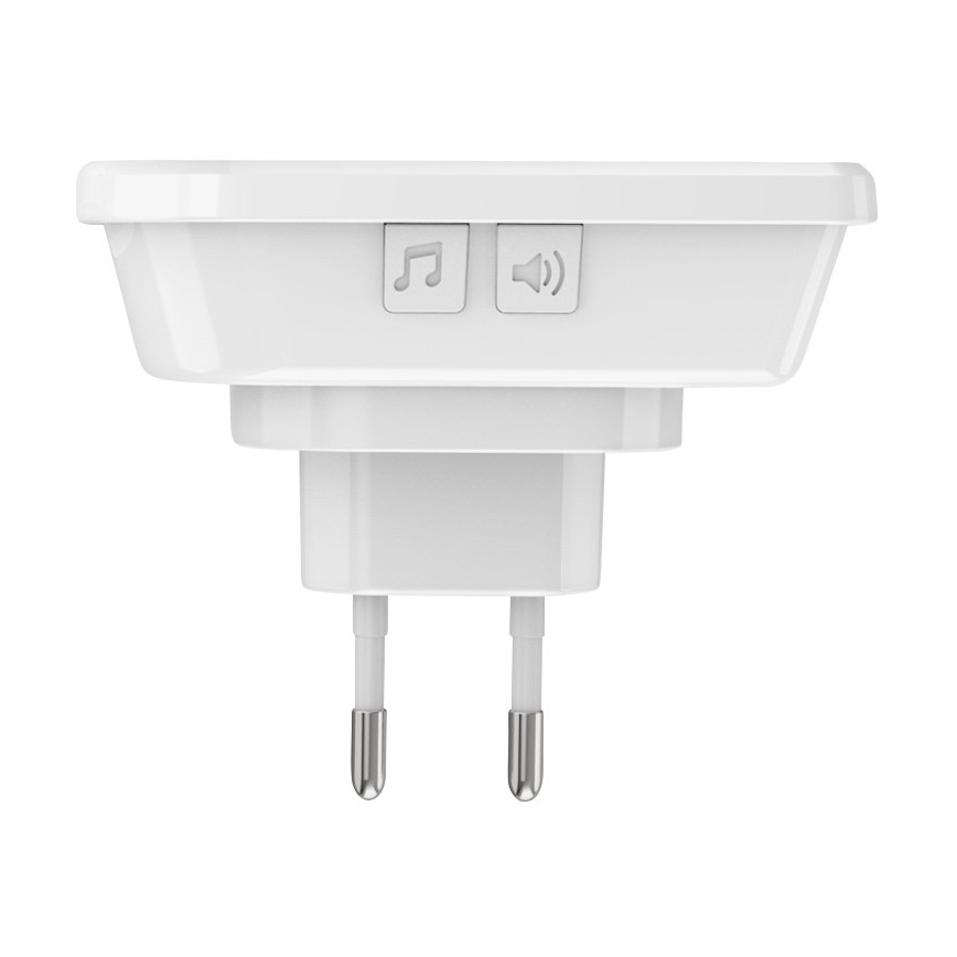 Sonnette sans fil à brancher 230V/1xCR2032 IP56 blanc