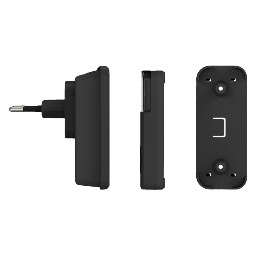Sonnette sans fil à brancher 230V/1xCR2032 IP56 noir