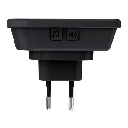 Sonnette sans fil à brancher 230V/1xCR2032 IP56 noir