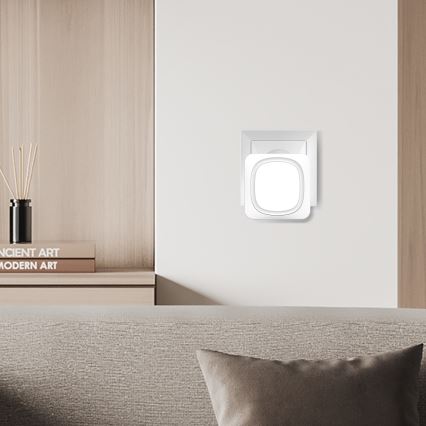 Sonnette sans fil avec éclairage LED pour prise 230V/1xCR2032 IP56 blanc