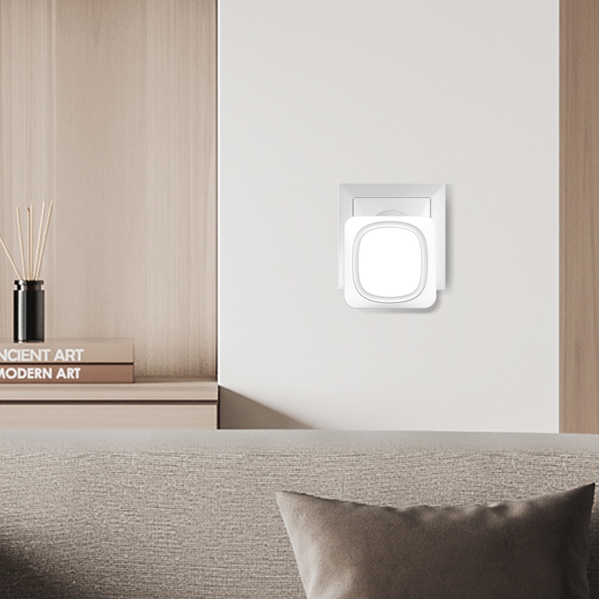 Sonnette sans fil avec éclairage LED pour prise 230V/1xCR2032 IP56 blanc