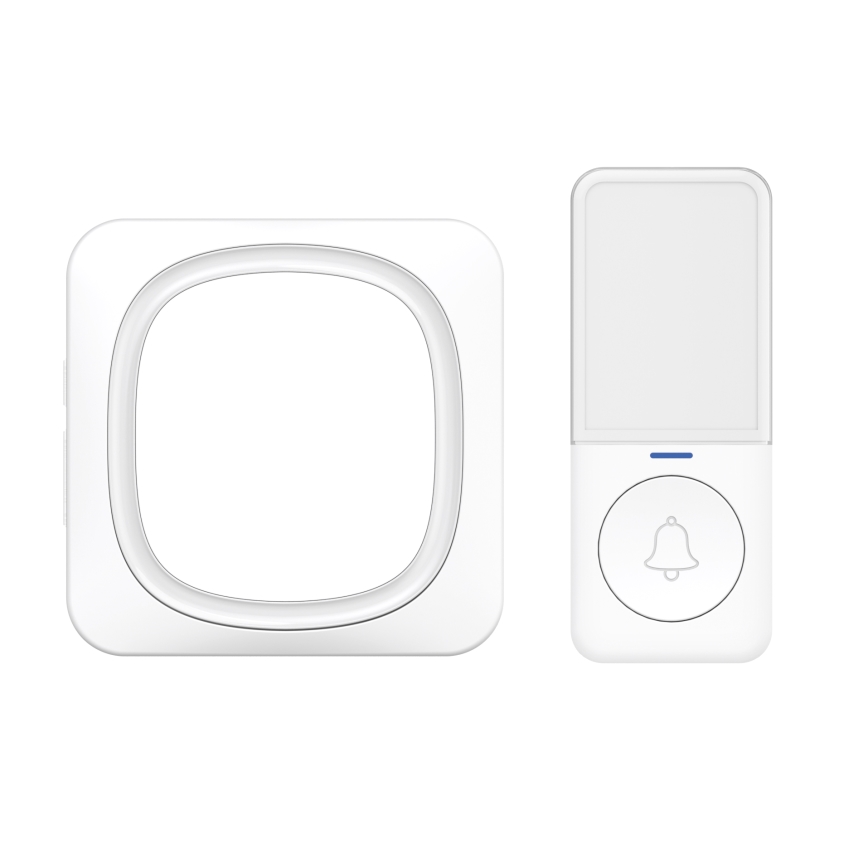 Sonnette sans fil avec éclairage LED pour prise 230V/1xCR2032 IP56 blanc