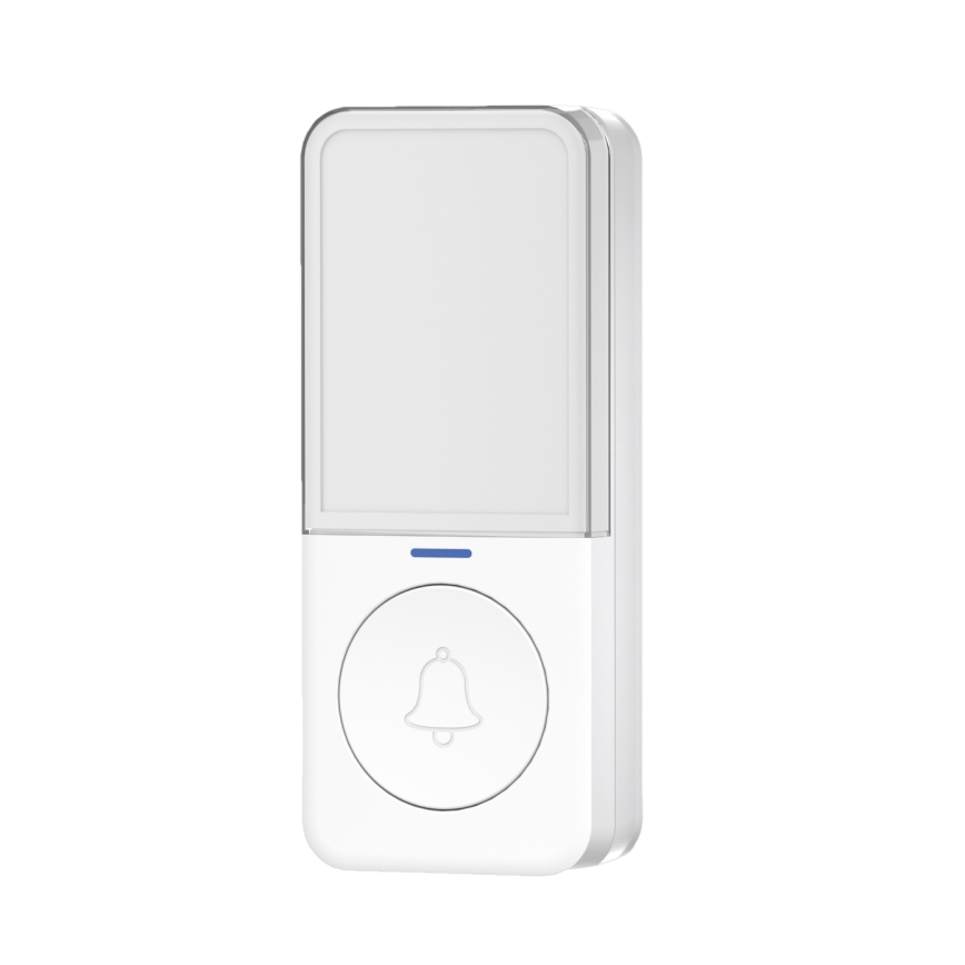Sonnette sans fil avec éclairage LED pour prise 230V/1xCR2032 IP56 blanc
