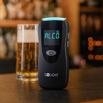 Éthylotest professionnel sans contact à cellule à combustible, 0,0 - 5,0 ‰ (BAC), sensibilité 0,08 ‰, 3x piles AA