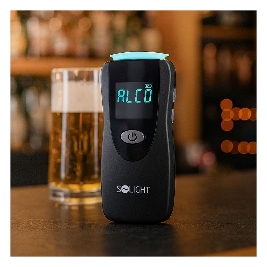 Éthylotest professionnel sans contact à cellule à combustible, 0,0 - 5,0 ‰ (BAC), sensibilité 0,08 ‰, 3x piles AA