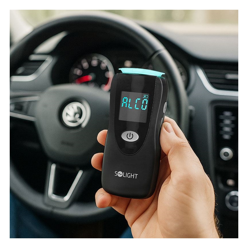 Éthylotest professionnel sans contact à cellule à combustible, 0,0 - 5,0 ‰ (BAC), sensibilité 0,08 ‰, 3x piles AA