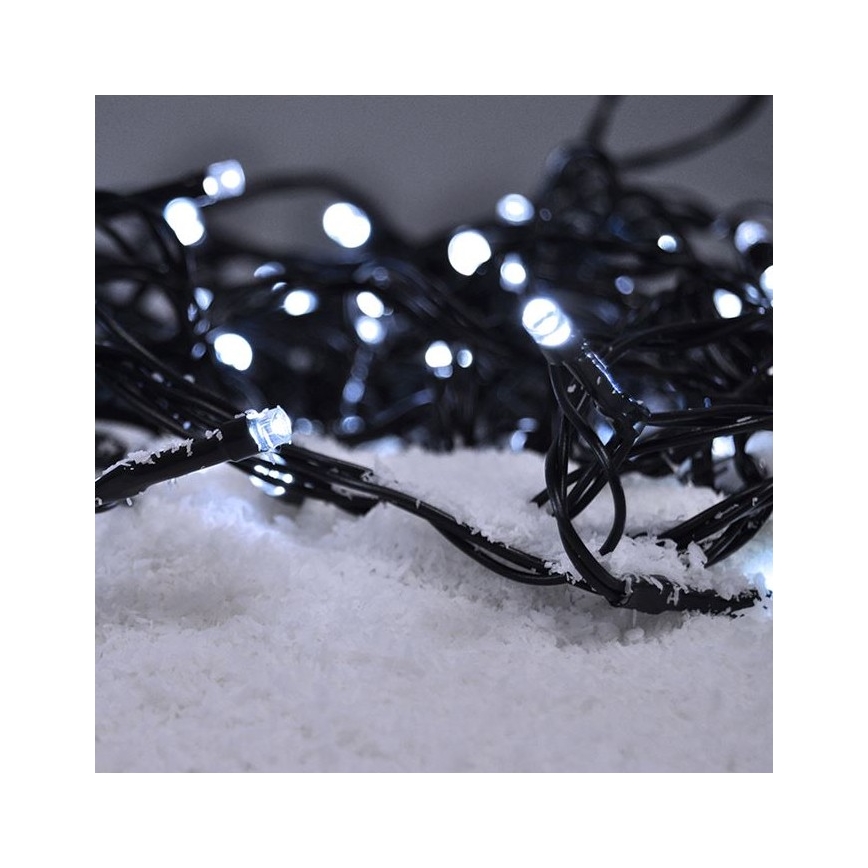 Guirlande de noël 100xLED/8 fonctions 13m IP44 blanc froid