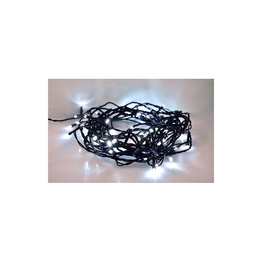 Guirlande de noël 100xLED/8 fonctions 13m IP44 blanc froid