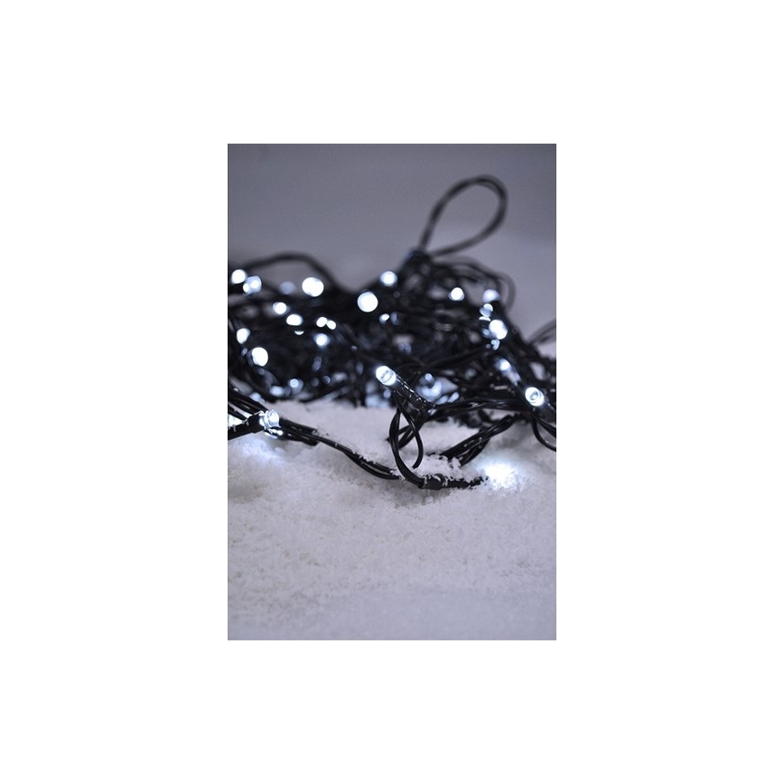 Guirlande lumineuse LED extérieure 100 LED, 8 fonctions, 13 m, IP44, blanc froid