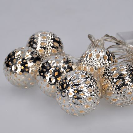 Guirlande de Noël 10xLED/2xAA 1m blanc chaud