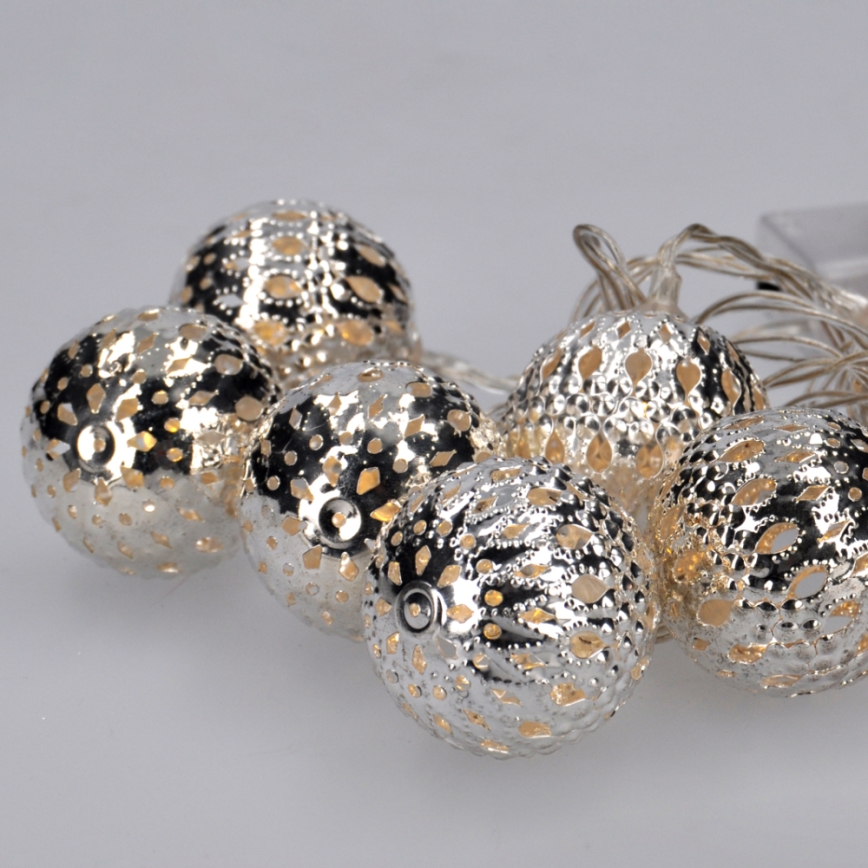Guirlande de Noël 10xLED/2xAA 1m blanc chaud