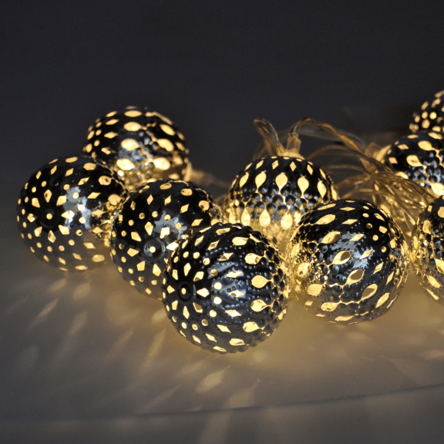 Guirlande de Noël 10xLED/2xAA 1m blanc chaud
