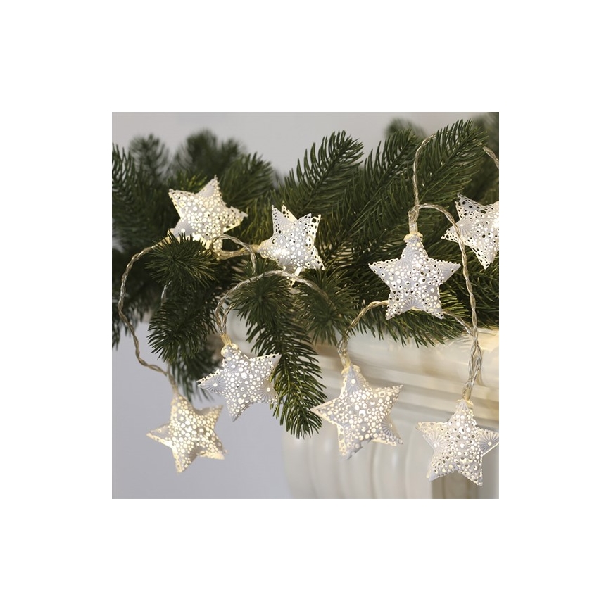 Guirlande lumineuse LED 10x LED / 2x AA, 2 m, blanc chaud