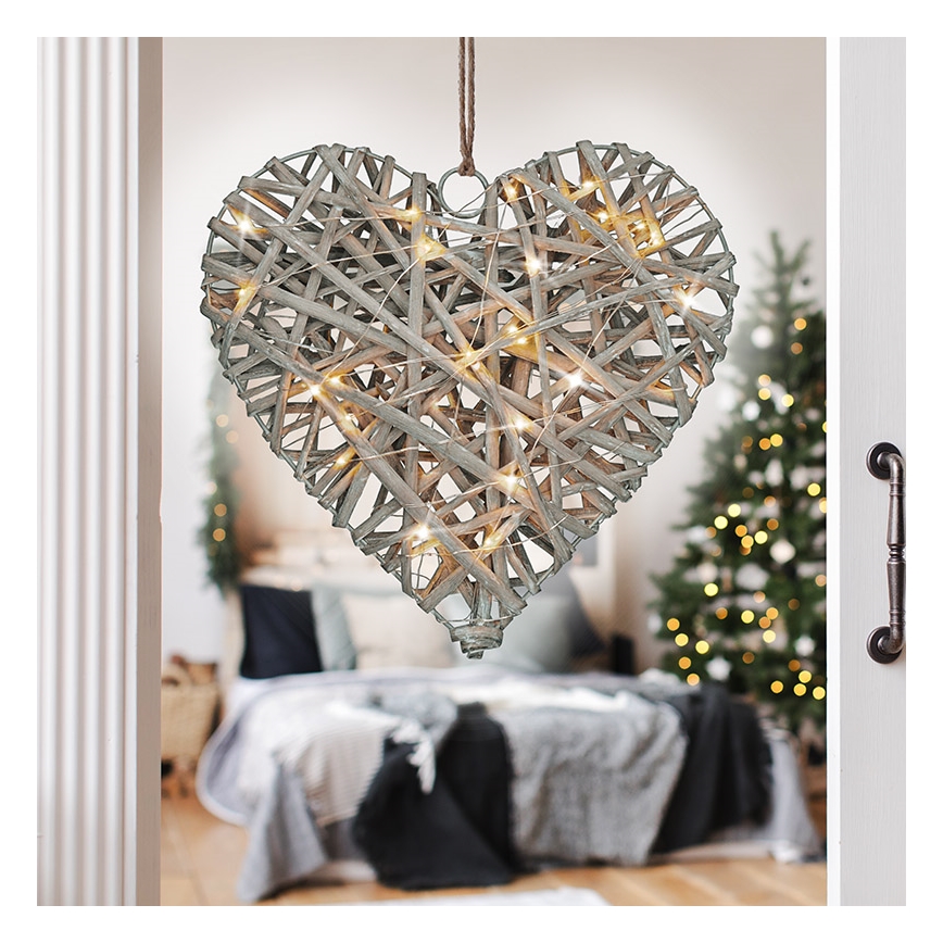 Décoration de Noël LED/2xAA rotin