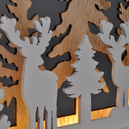 Décoration de Noël LED/2xAA forêt avec cerfs