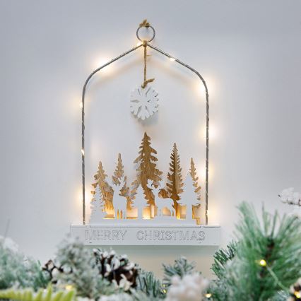 Décoration de Noël LED/2xAA forêt avec cerfs