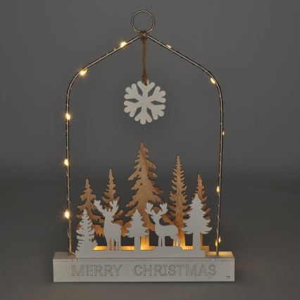 Décoration de Noël LED/2xAA forêt avec cerfs