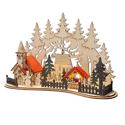 Décoration de Noël LED/2xAAA petite ville