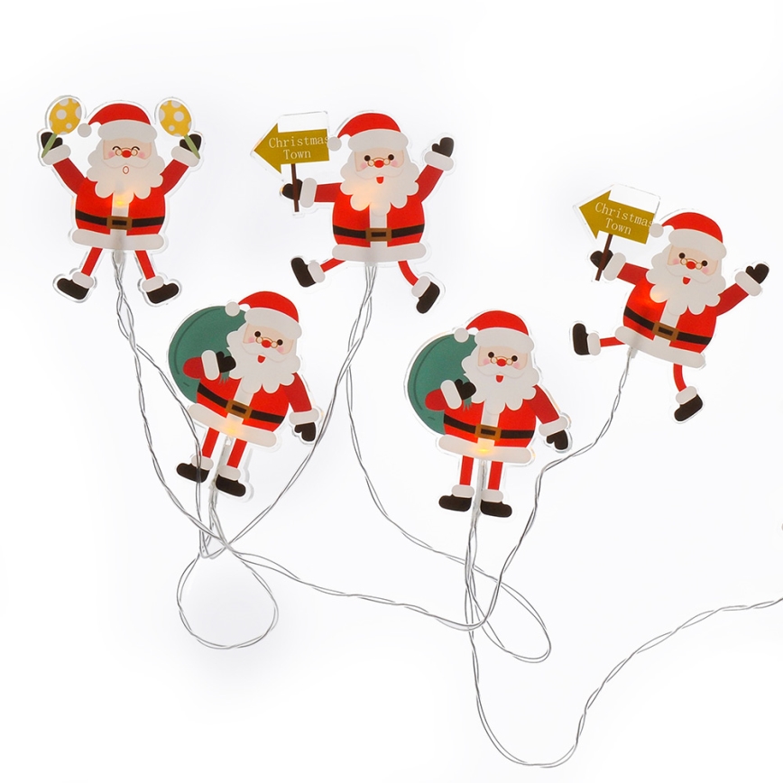 Guirlande LED de Noël avec ventouses 6xLED/2xAA 1,2m blanc chaud santa