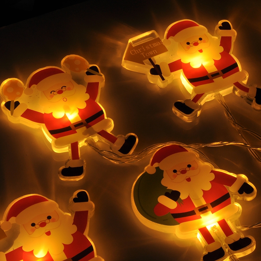 Guirlande LED de Noël avec ventouses 6xLED/2xAA 1,2m blanc chaud santa