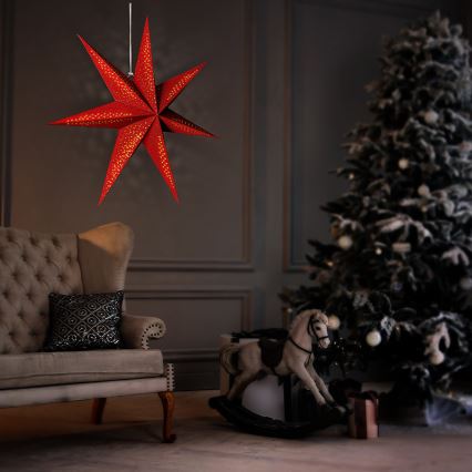 Décoration de Noël LED — étoile 60 cm, alimentée par 2 piles AA