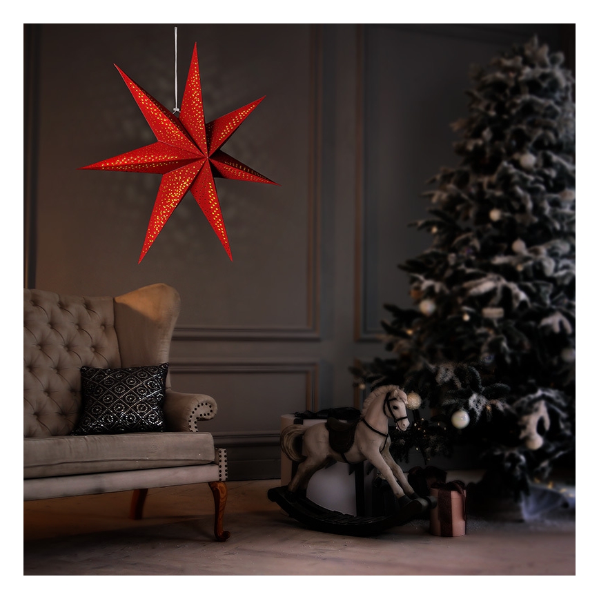 Décoration de Noël LED — étoile 60 cm, alimentée par 2 piles AA
